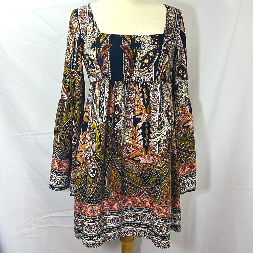 Sage Paisley Baby Doll Dress